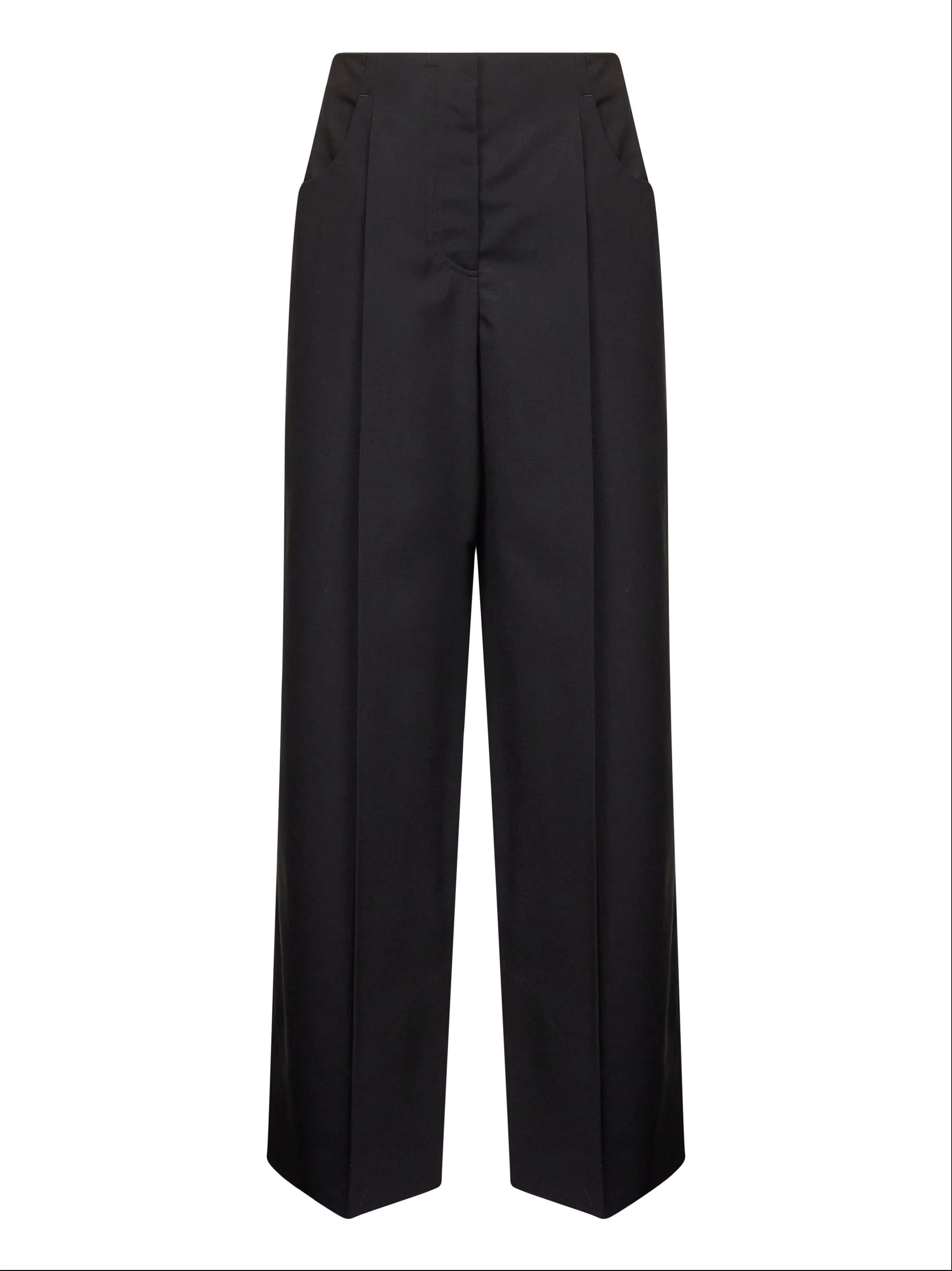 Black Wool and Mohair Wide-Leg Trousers sold by Lord & Taylor