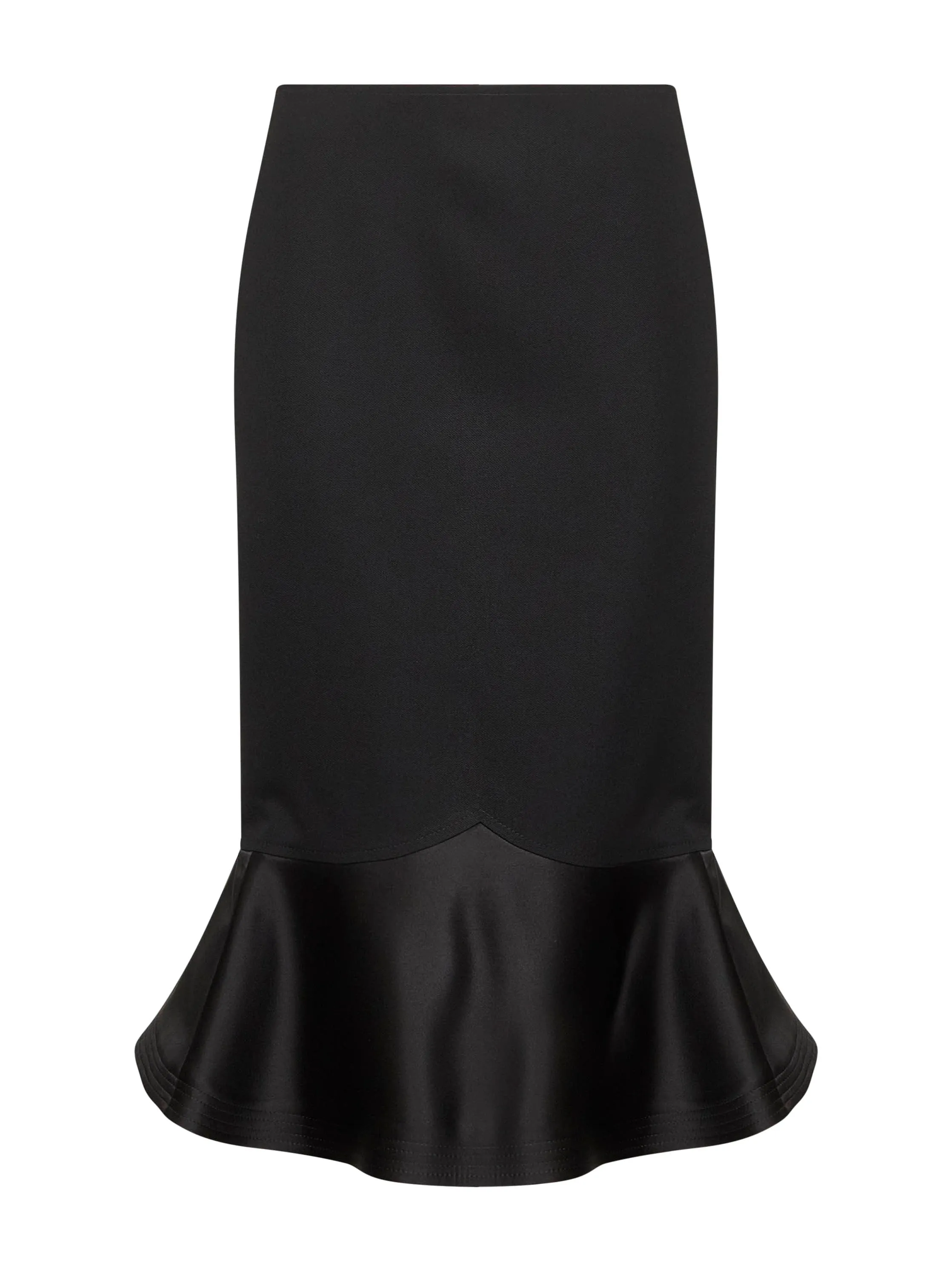 Black Grain de Poudre Wool Midi Skirt sold by Lord & Taylor