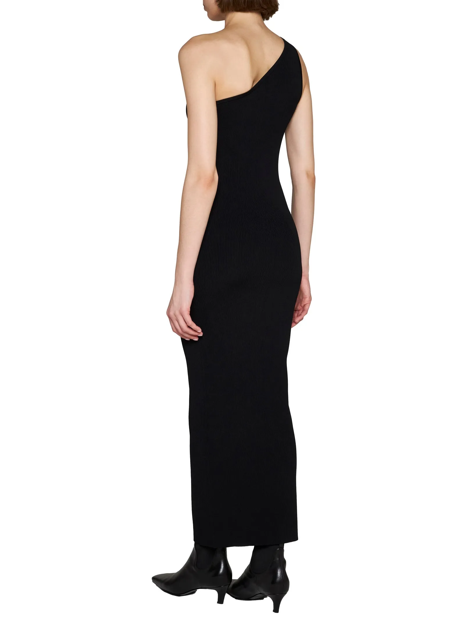 Black Ribbed One-Shoulder Dress sold by Lord & Taylor product image thumbnail 3