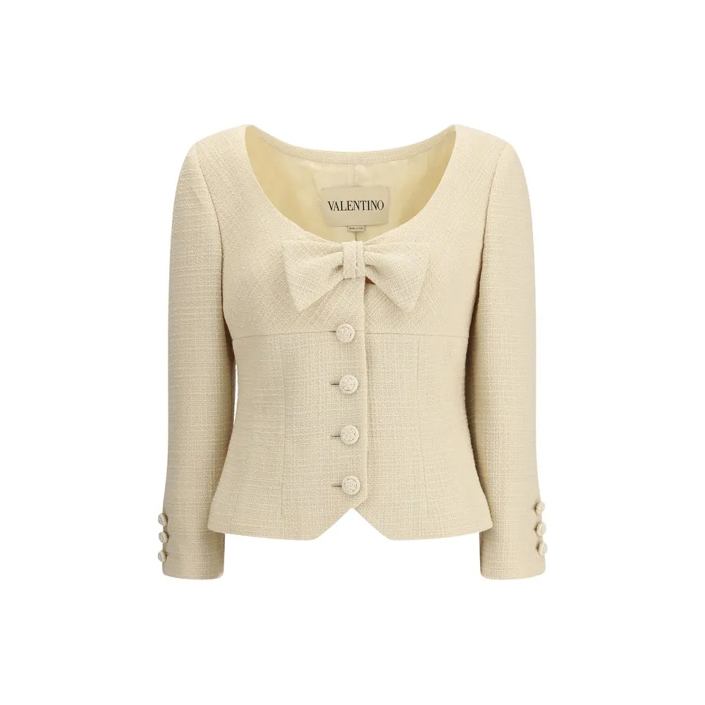 Short Jacket in Plain Wool Tweed sold by Lord & Taylor