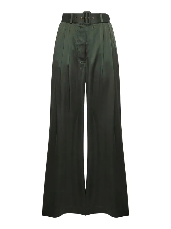 Green Silk Two-Pleat Trousers sold by Lord & Taylor