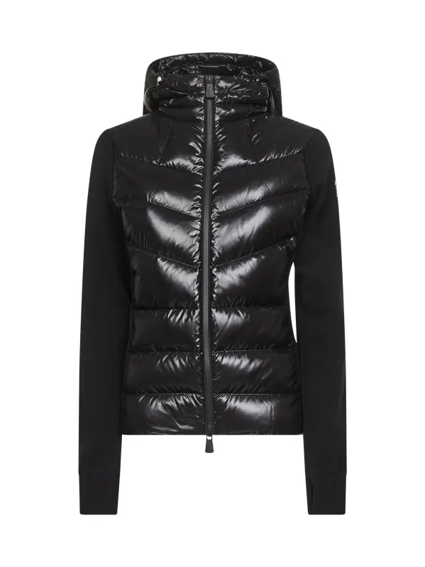 Black Zip-Up Hooded Padded Cardigan sold by Lord & Taylor