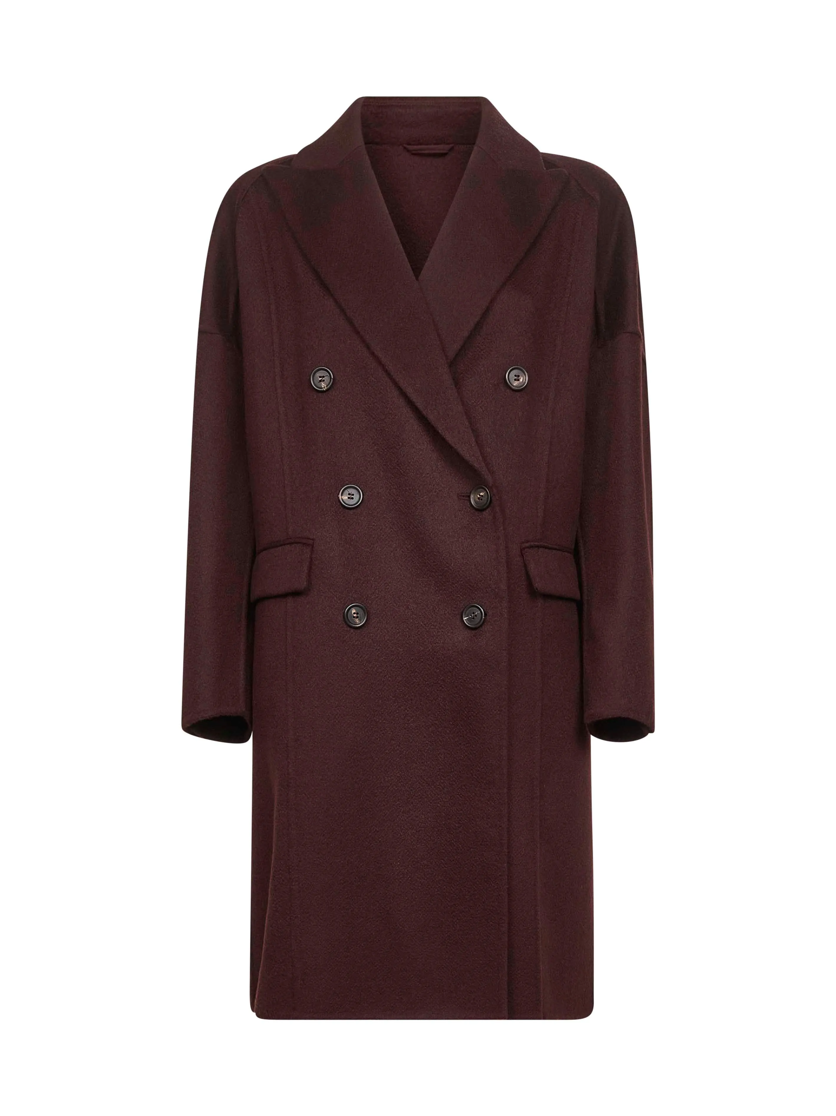 Burgundy Cashmere Double-Breasted Cocoon Coat sold by Lord & Taylor