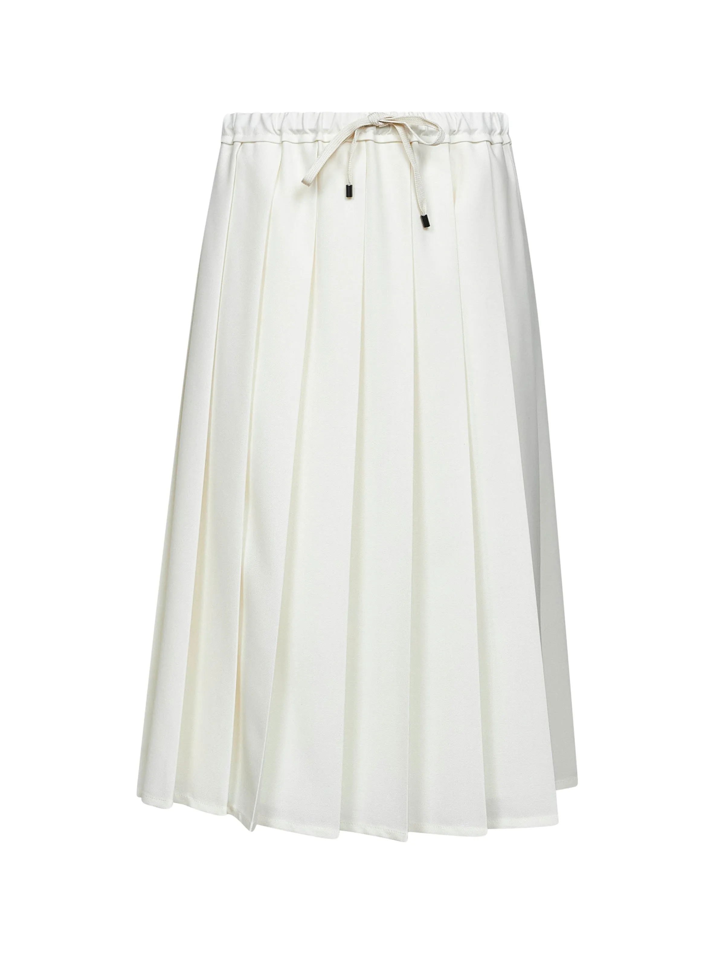Ivory Canvas Pleated Track Skirt sold by Lord & Taylor