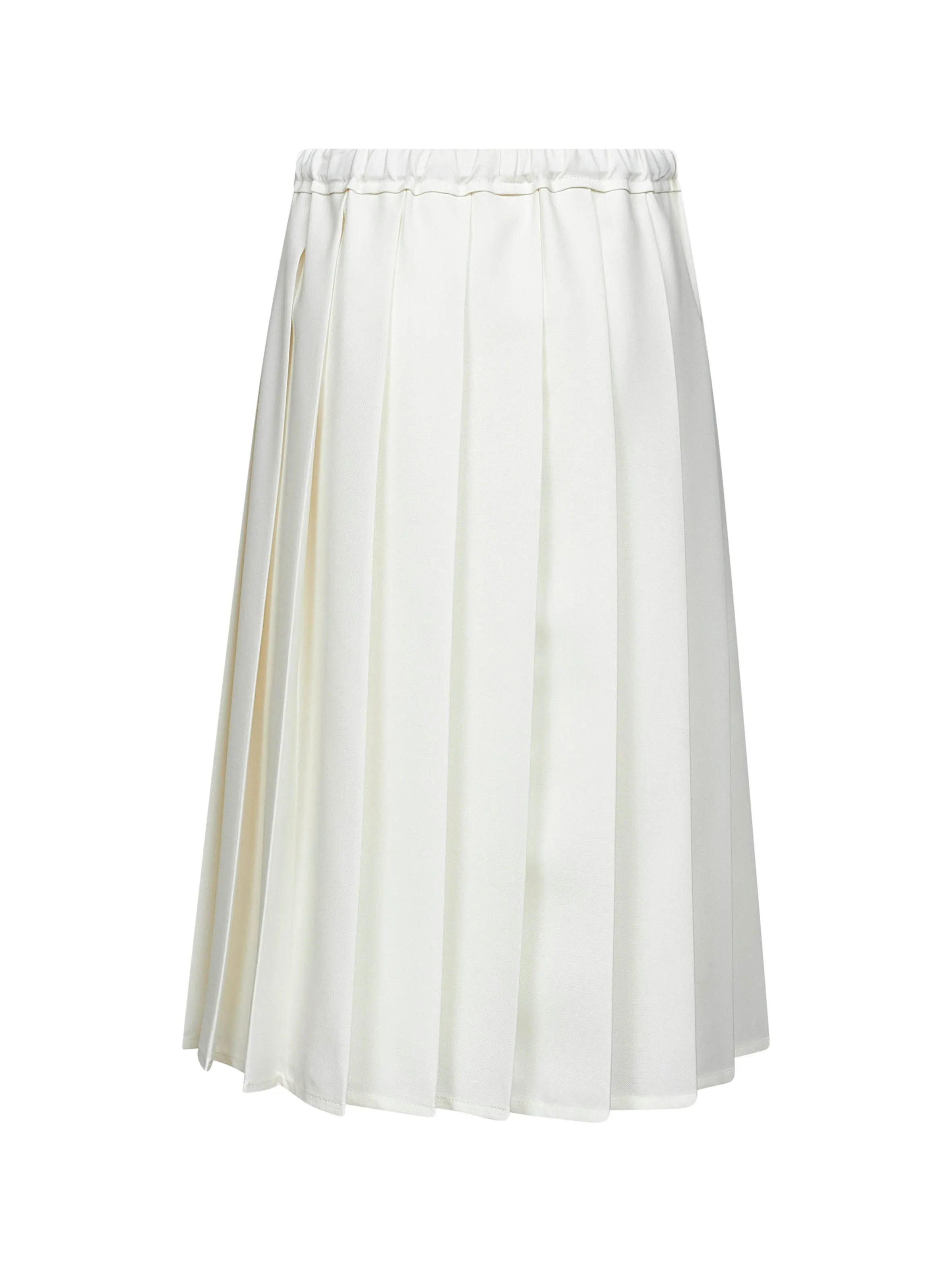 Ivory Canvas Pleated Track Skirt sold by Lord & Taylor product image thumbnail 2