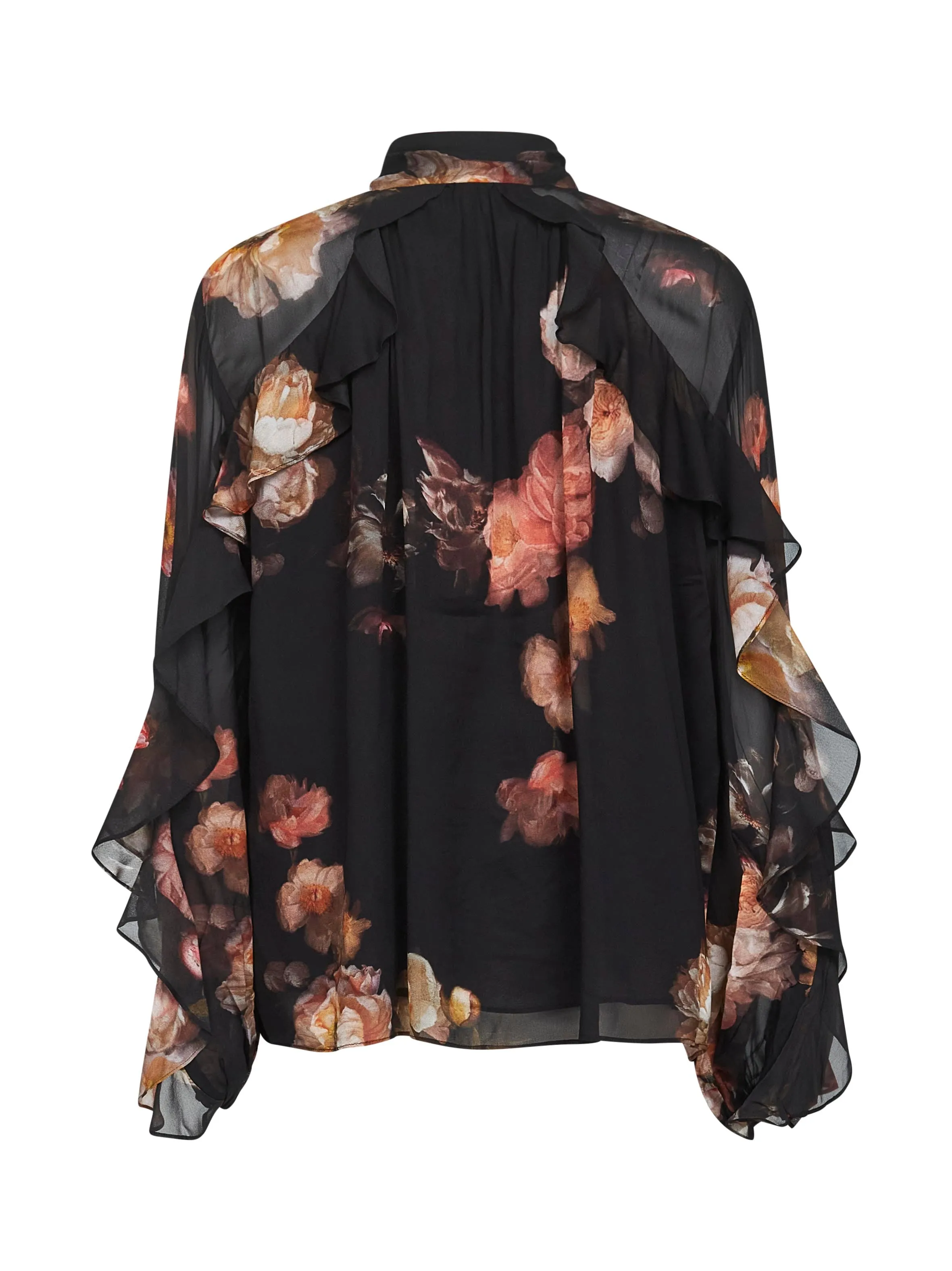 Black Floral Print Viscose Blouse sold by Lord & Taylor product image thumbnail 2