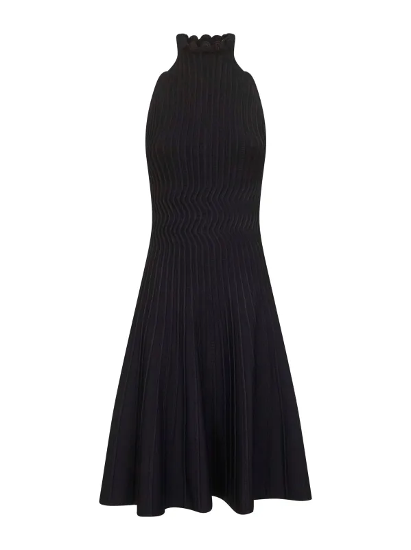 Black Ribbed Knit Midi Dress sold by Lord & Taylor