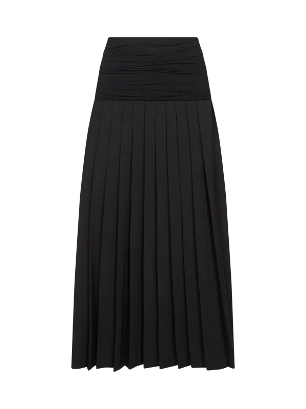 Black Wool Blend Long Pleated Skirt sold by Lord & Taylor