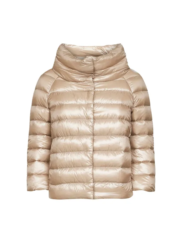 Beige Ultralight Nylon Sofia Mini Cape made by Herno