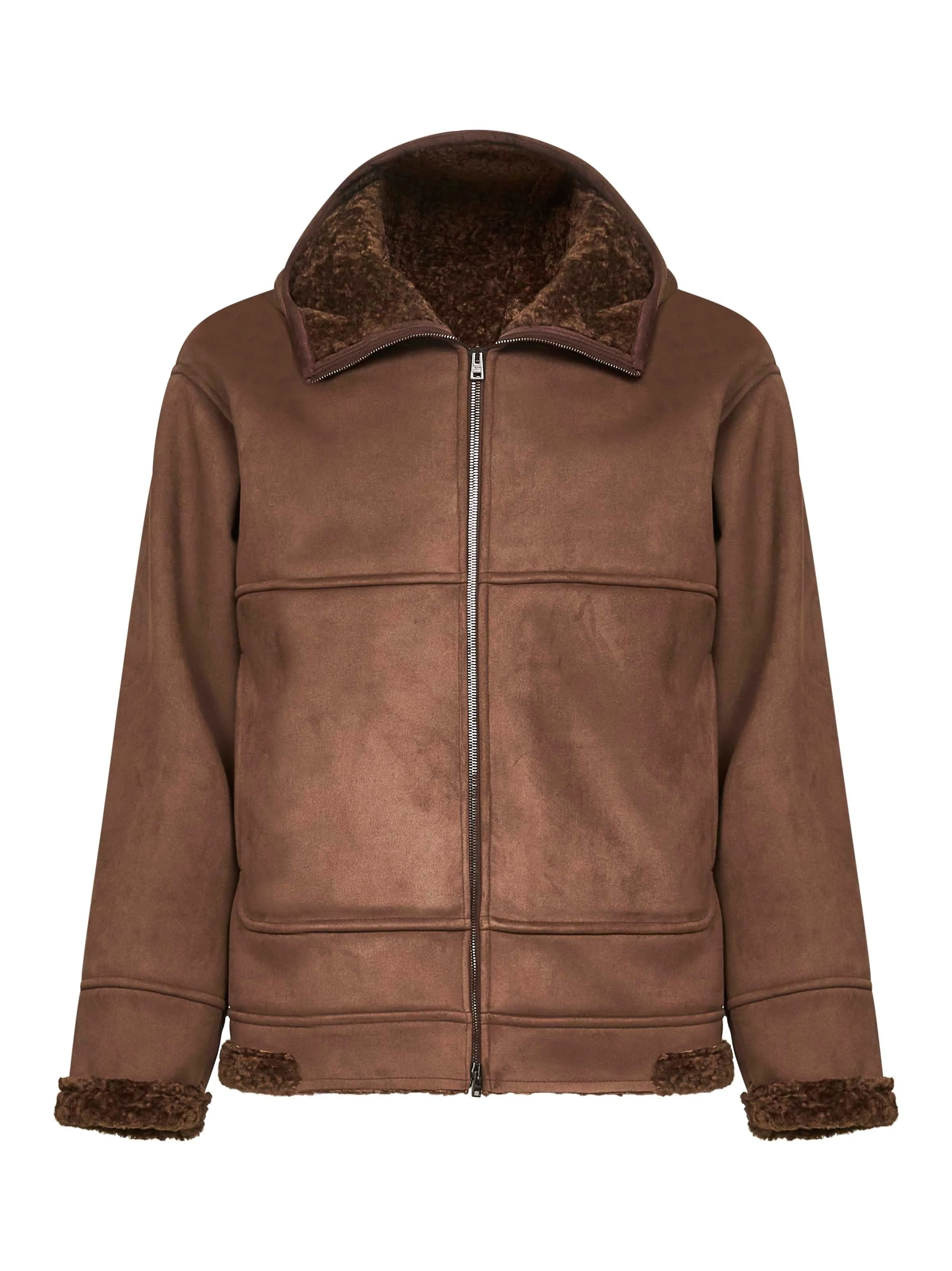Brown Faux Fur Hooded Jacket sold by Lord & Taylor