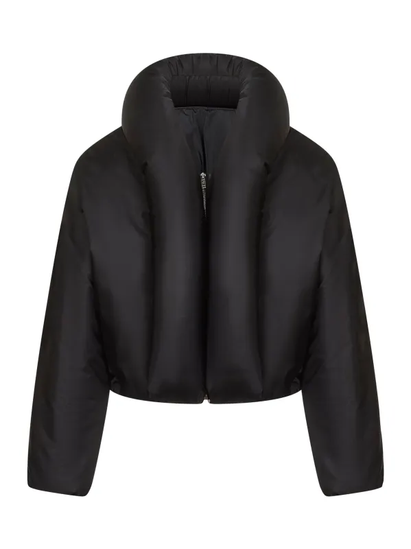 Black Taffeta Padded Bomber Jacket sold by Lord & Taylor