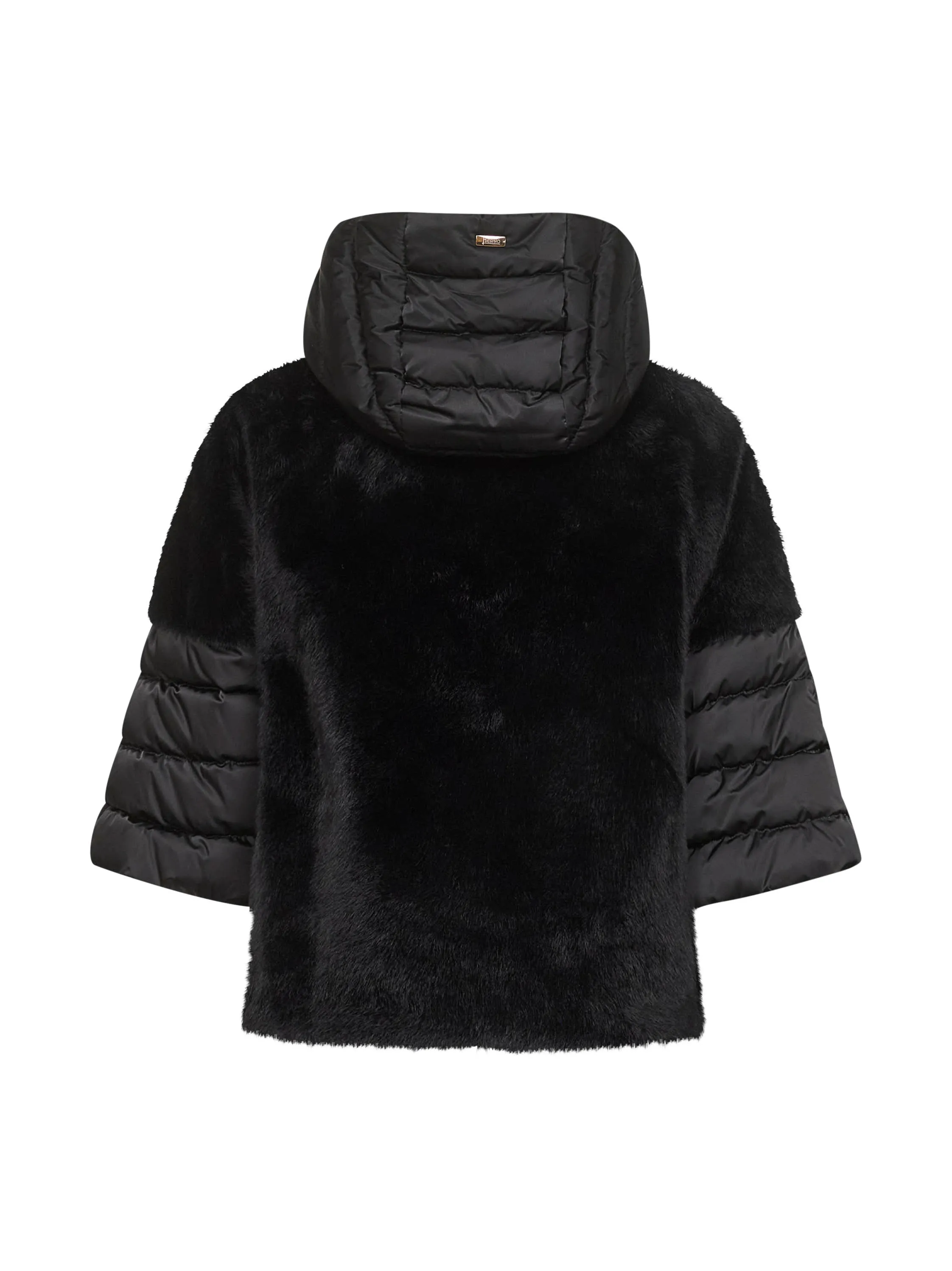 Black Satin and Faux Fur Cape sold by Lord & Taylor product image thumbnail 2