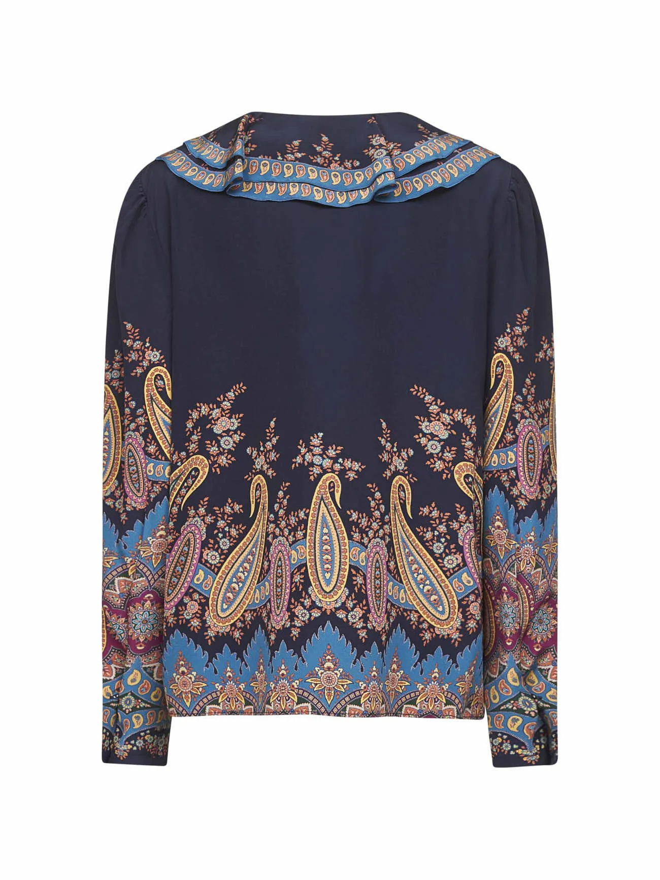 Blue Paisley Print Silk Crêpe de Chine Shirt sold by Lord & Taylor product image thumbnail 2