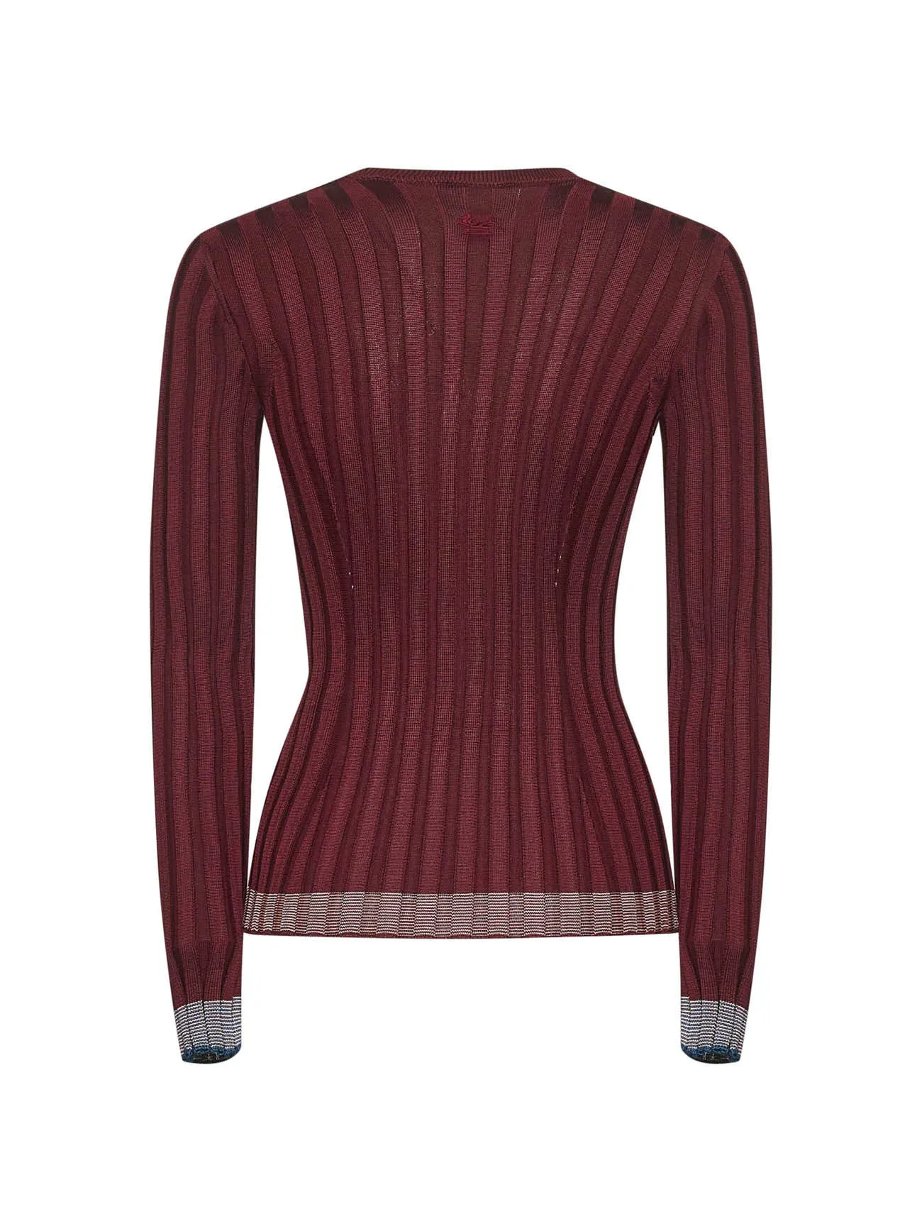 Burgundy Flat Ribbed Knit Cardigan sold by Lord & Taylor product image thumbnail 2