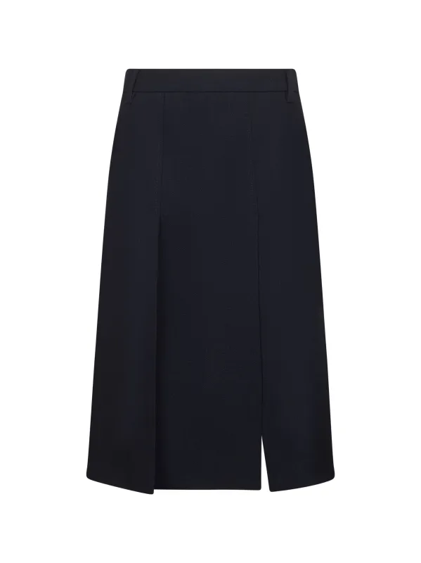 Prada "Stuoia" Blue Wool Skirt sold by Lord & Taylor