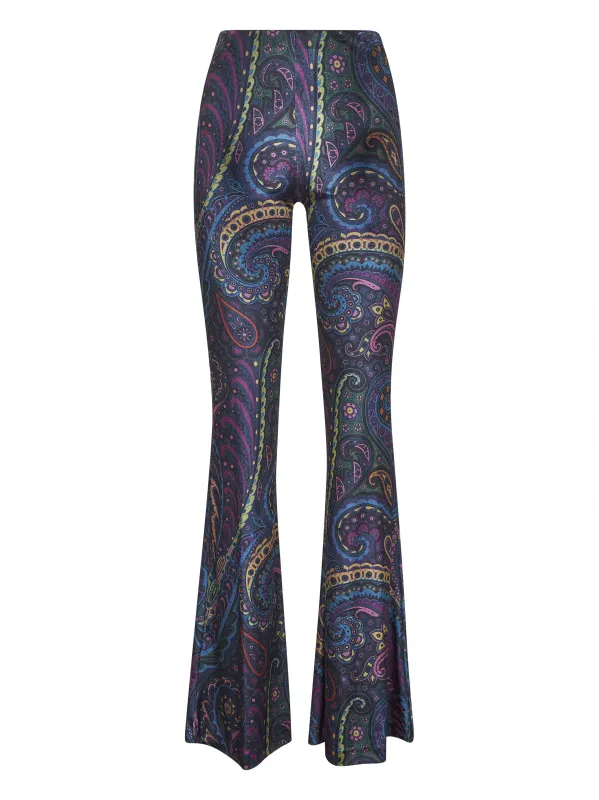 Blue Paisley Print Flared Trousers sold by Lord & Taylor