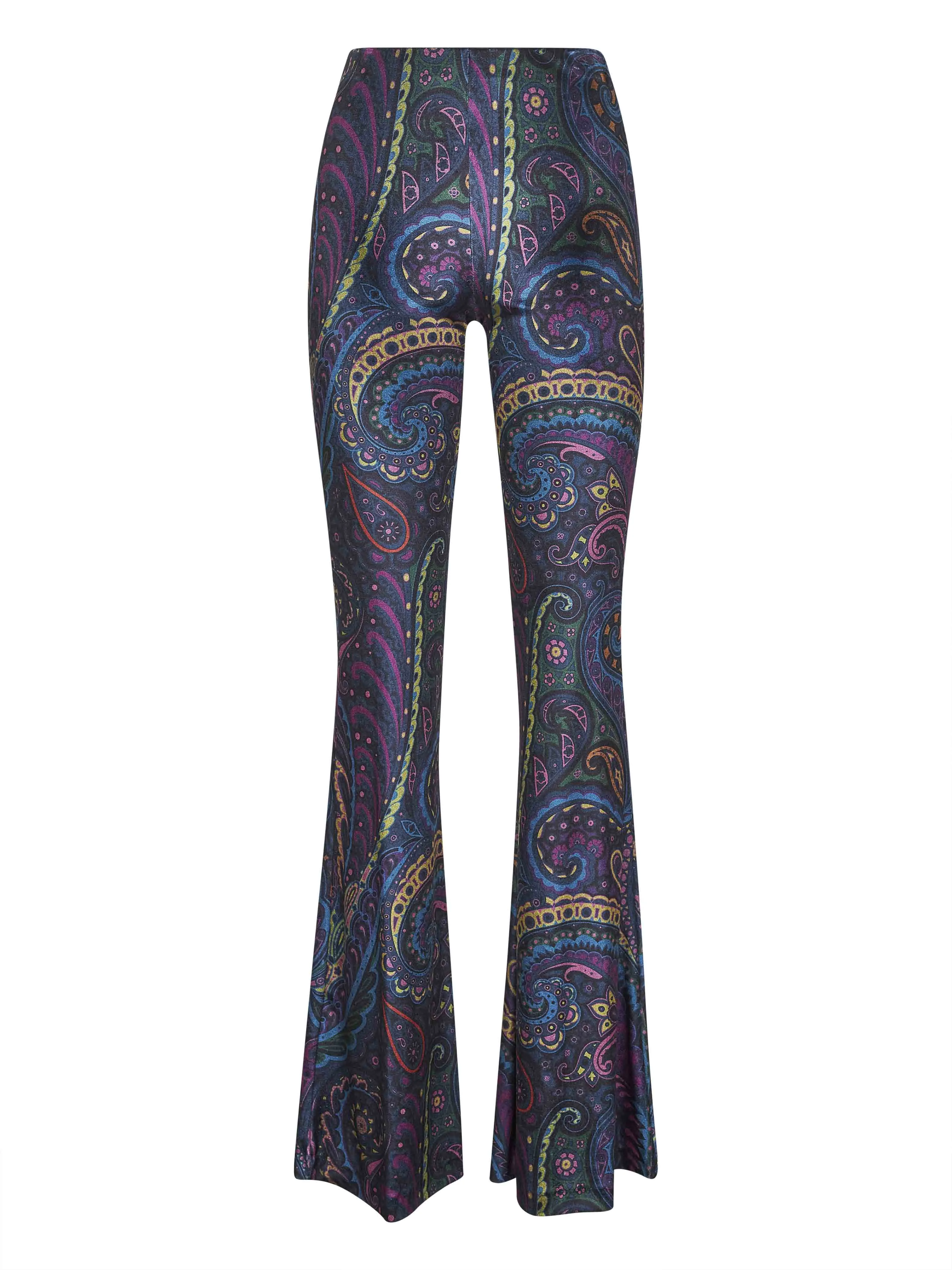 Blue Paisley Print Flared Trousers sold by Lord & Taylor