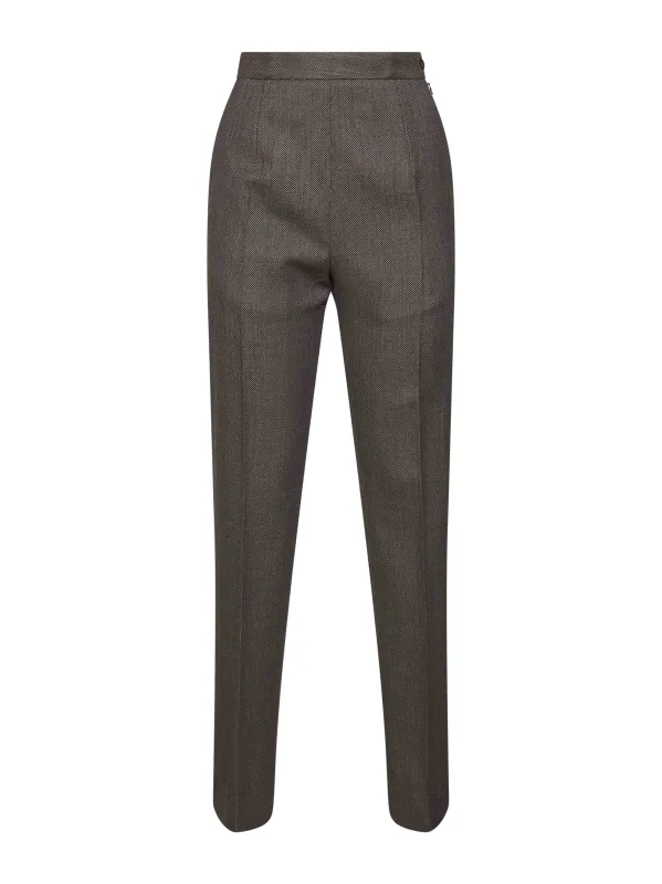 Brown Virgin Wool Canvas Trousers sold by Lord & Taylor