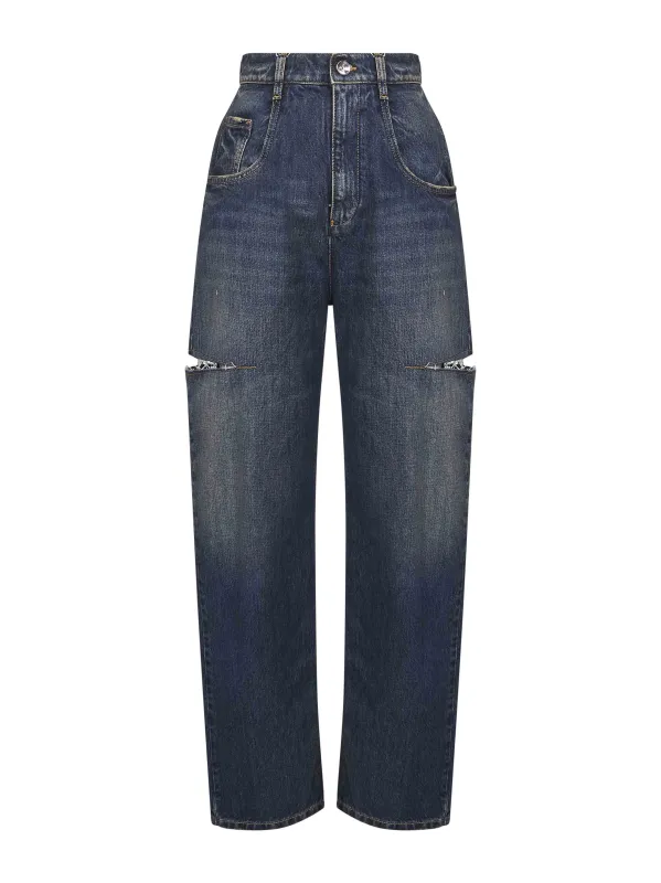 Blue Denim Slash Detail Jeans made by Maison Margiela