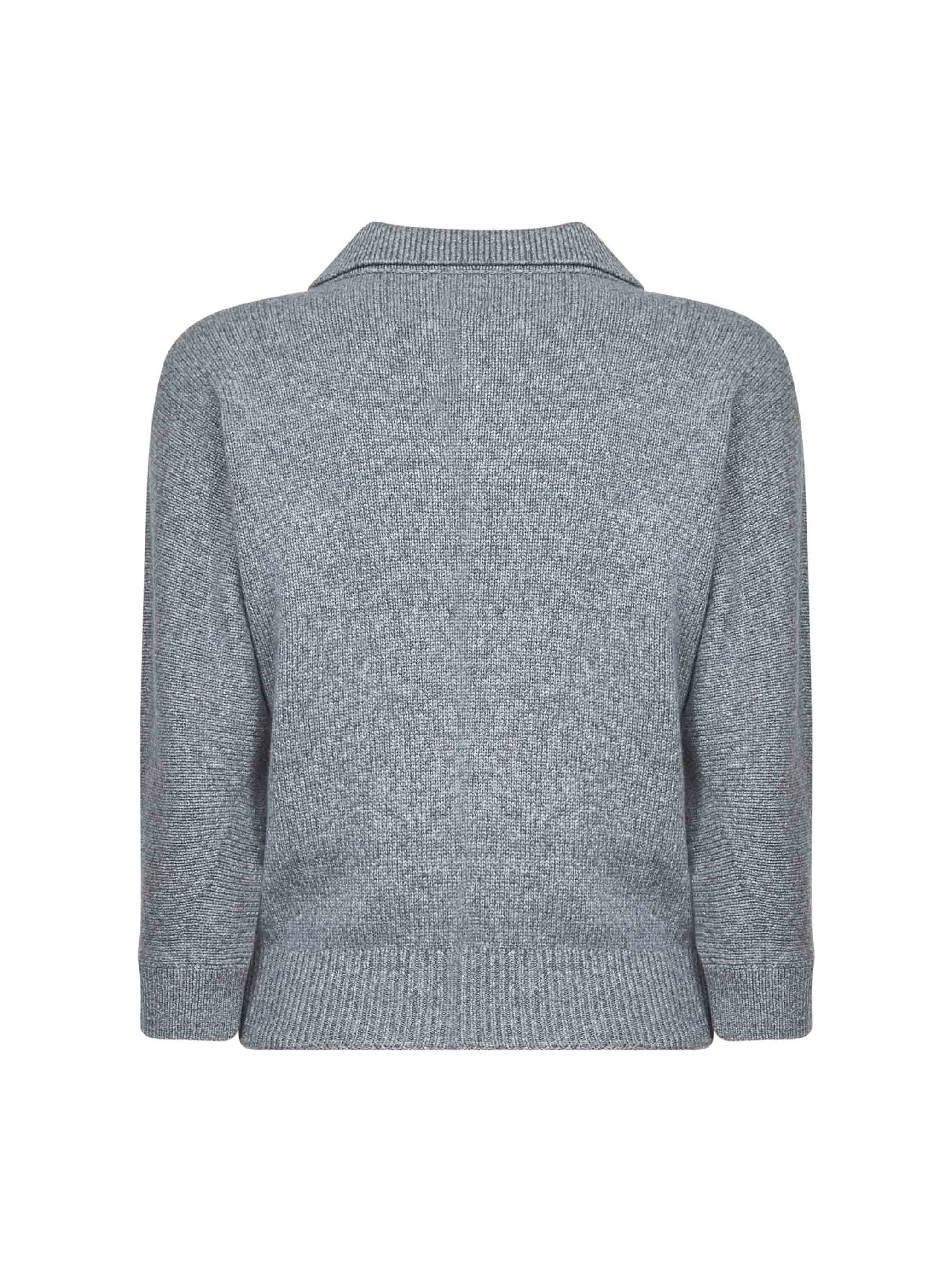 Grey Cashmere Knit Polo Shirt sold by Lord & Taylor product image thumbnail 2