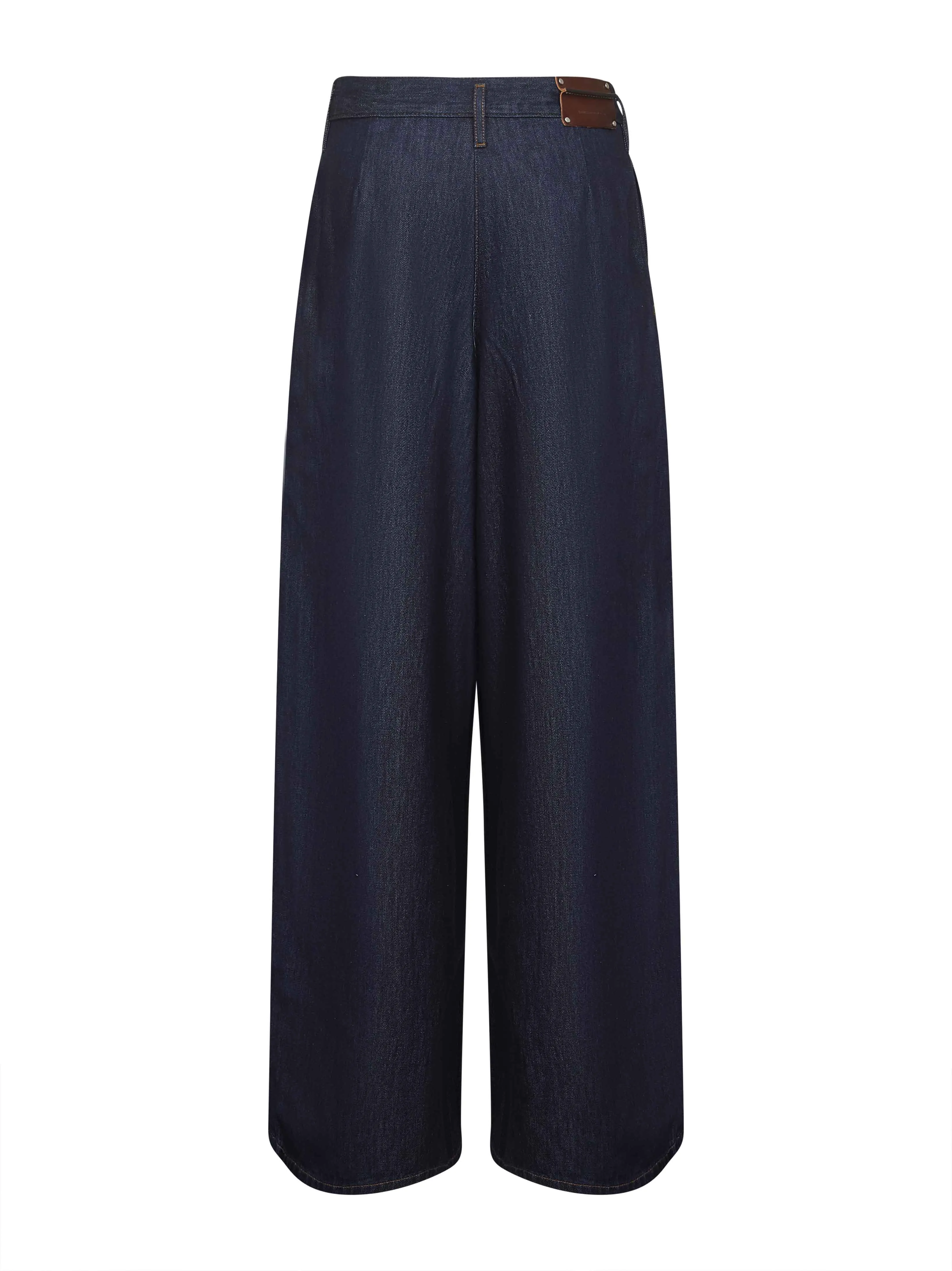 Wide-Leg Denim Jeans with Pleats sold by Lord & Taylor product image thumbnail 2