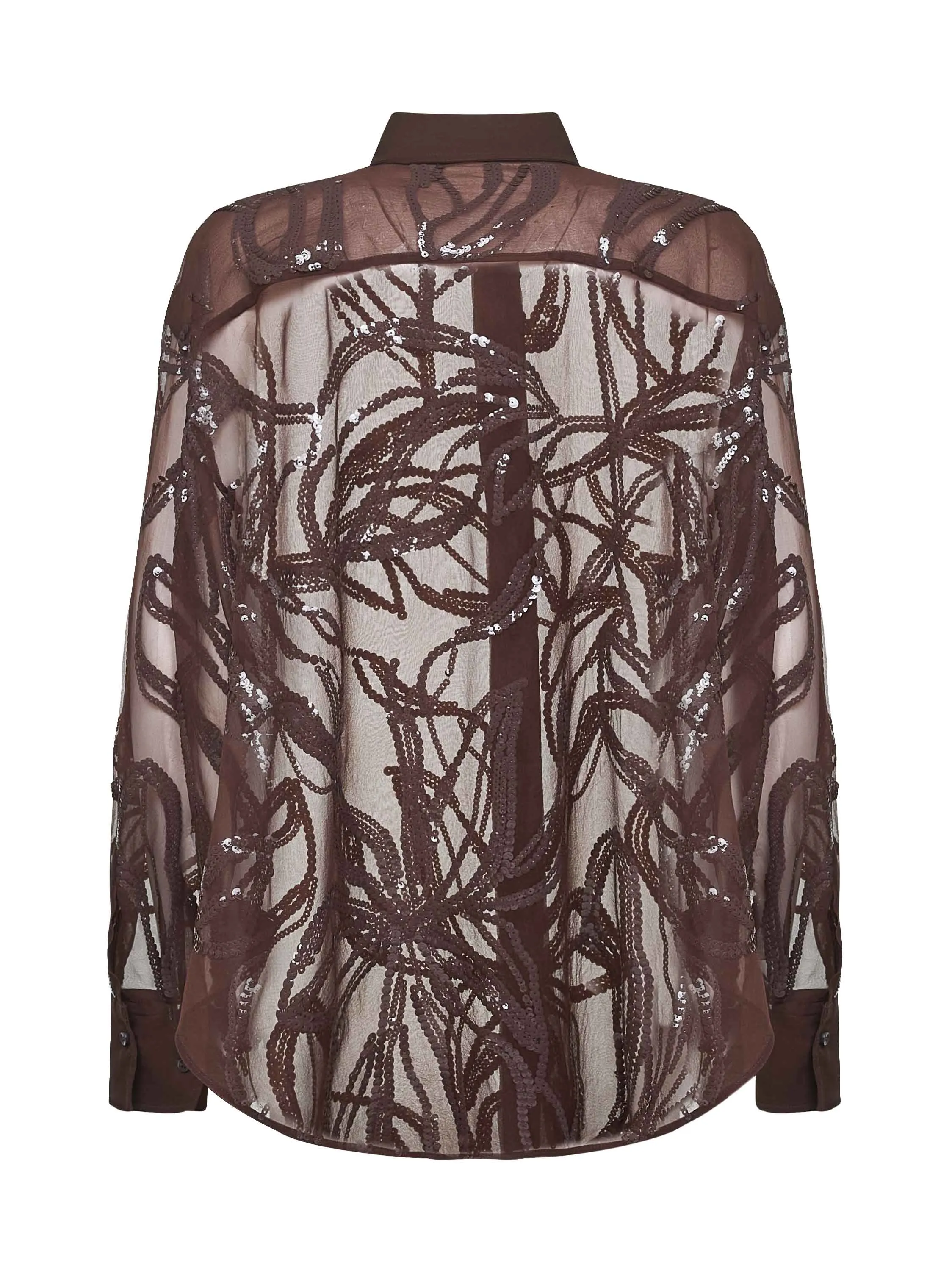 Silk Floral Embroidery Shirt in Burgundy sold by Lord & Taylor product image thumbnail 2