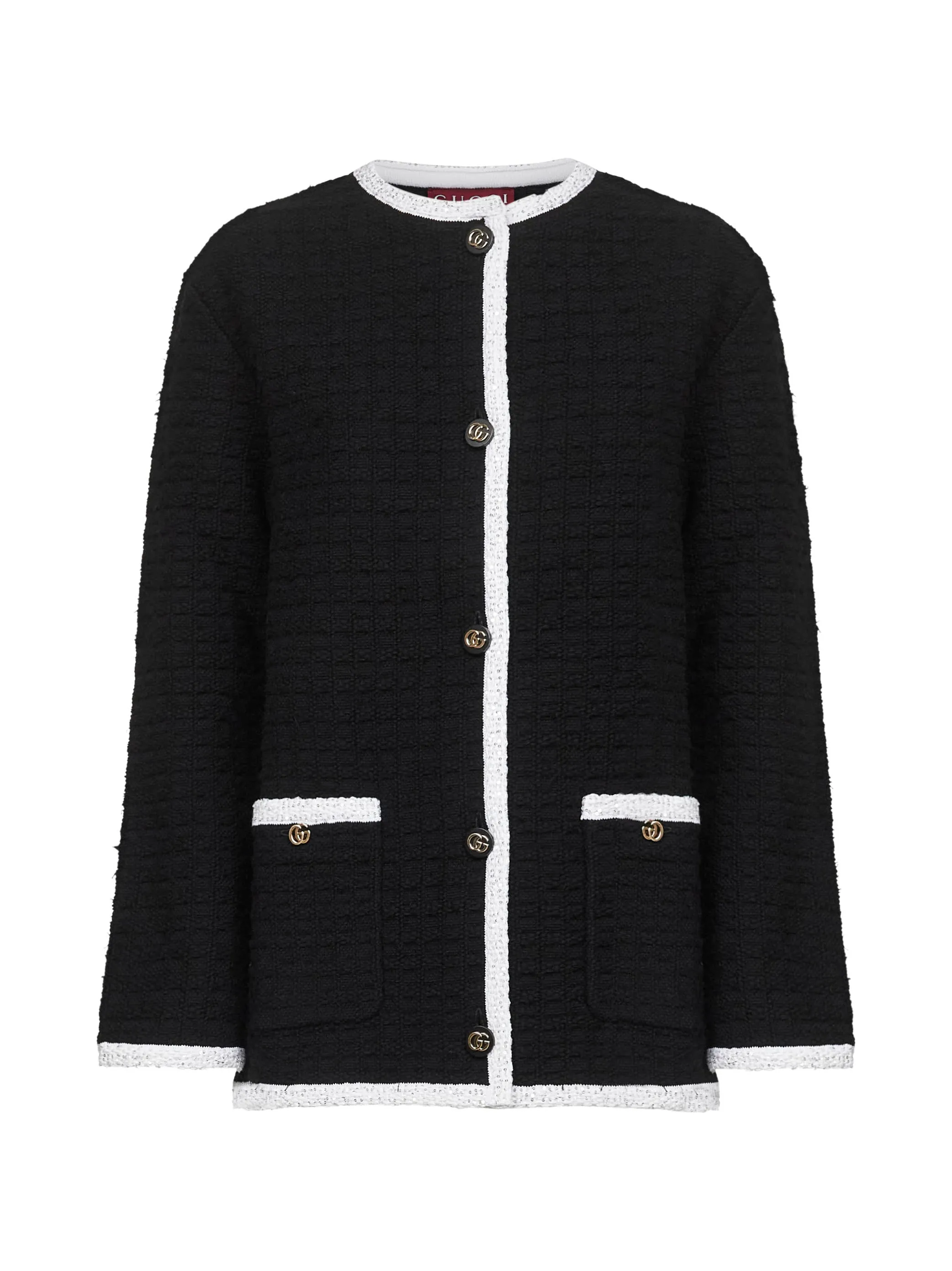 Gucci Wool Cardigan with Gold Crest Buttons sold by Lord & Taylor