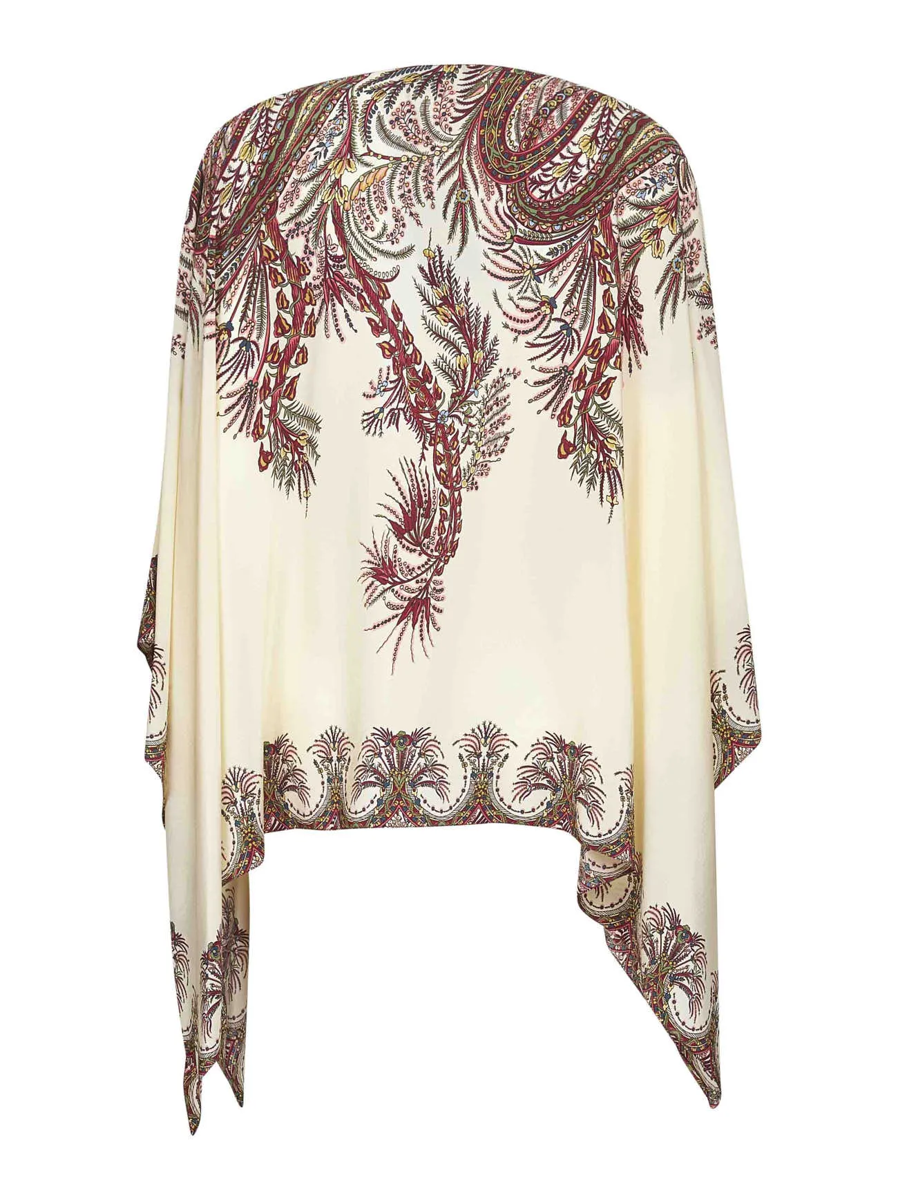 Paisley Print Silk Crêpe de Chine Poncho Top sold by Lord & Taylor product image thumbnail 2