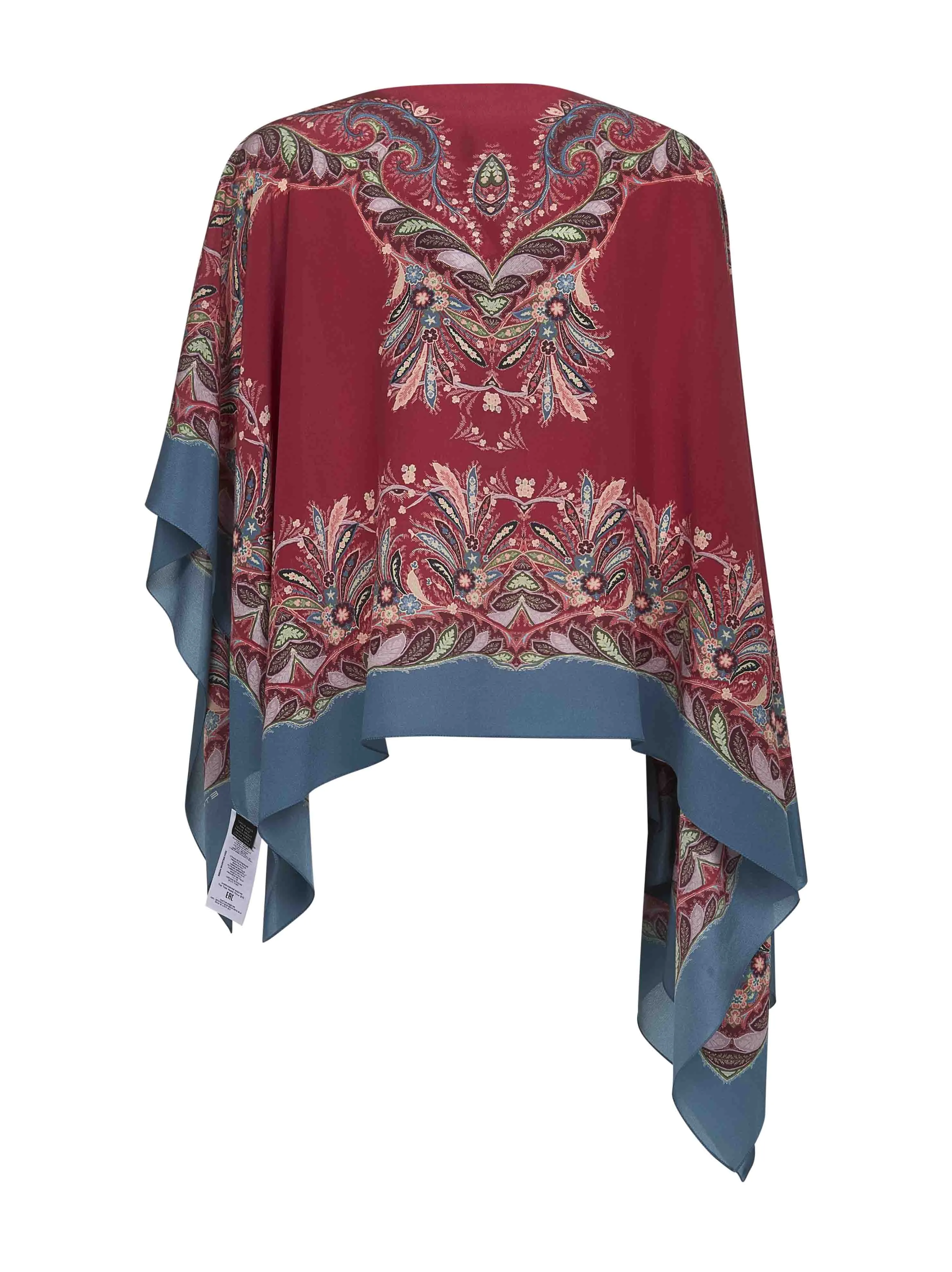 Multicolor Printed Silk Poncho Top sold by Lord & Taylor product image thumbnail 2
