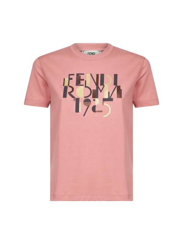 Pink Fendi Roma 1925 Print T-Shirt sold by Lord & Taylor
