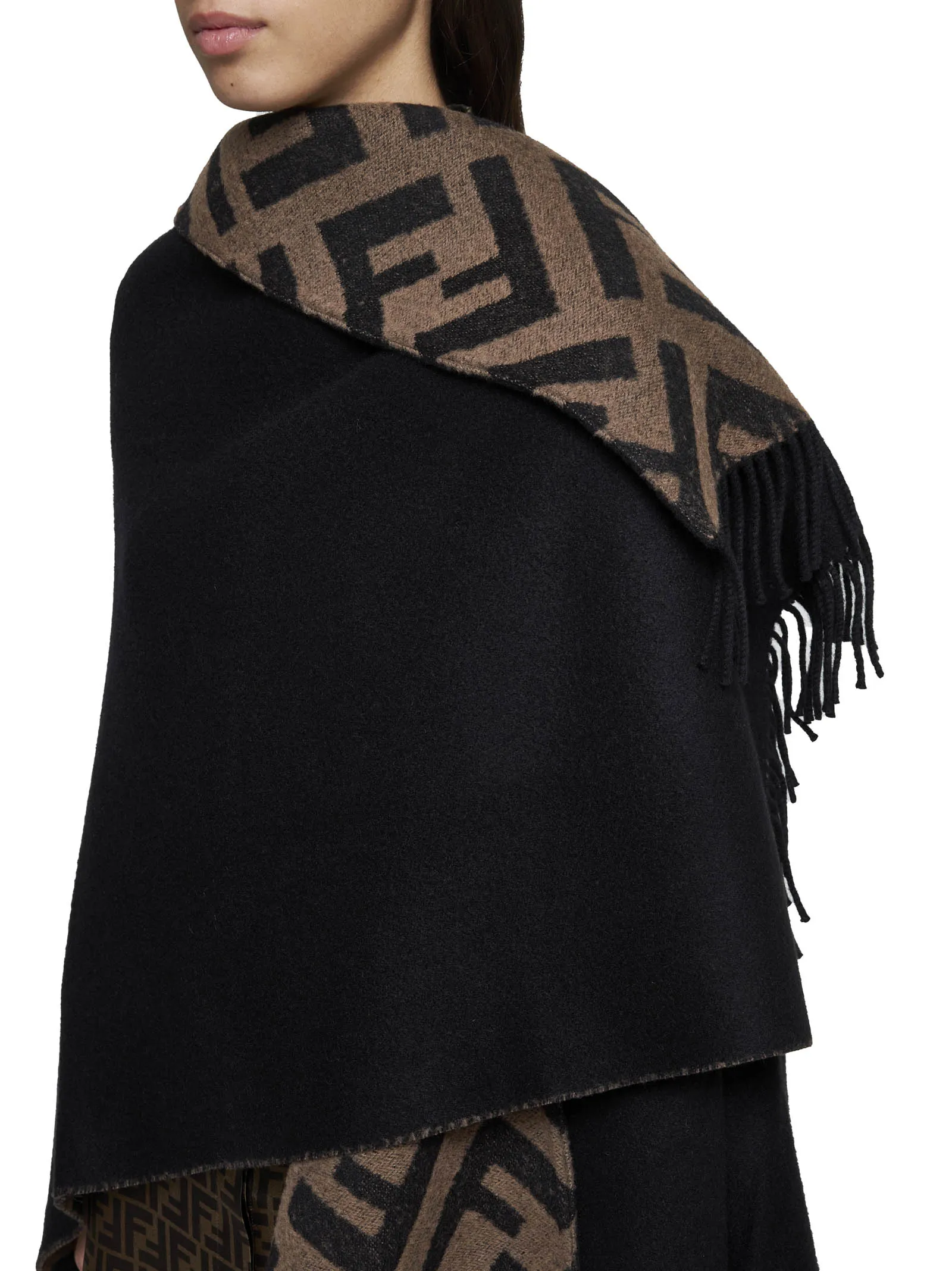 Multicolor FF Cashmere and Wool Poncho sold by Lord & Taylor product image thumbnail 4