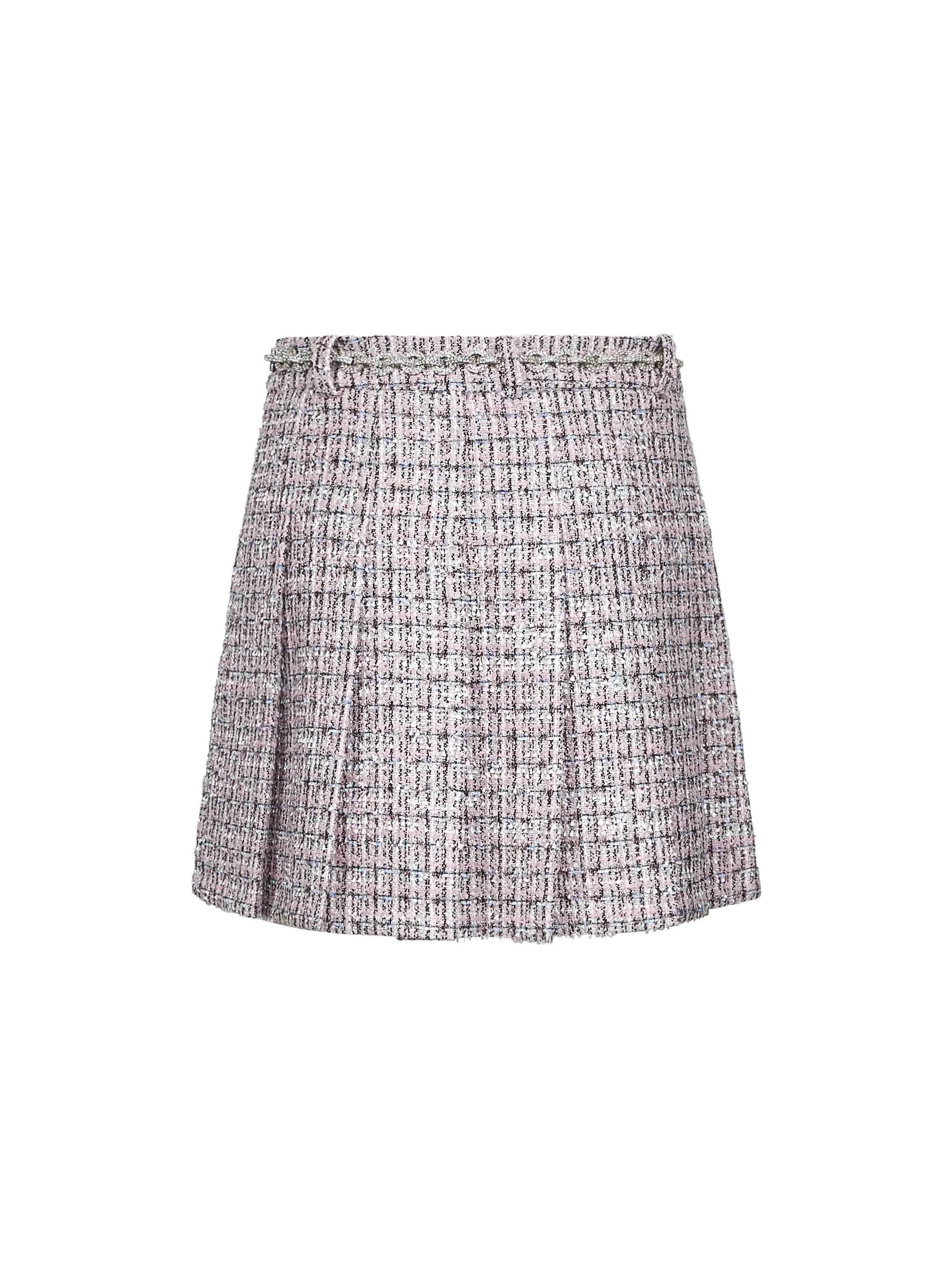Pink Bouclé Pleated Mini Skirt sold by Lord & Taylor product image thumbnail 2