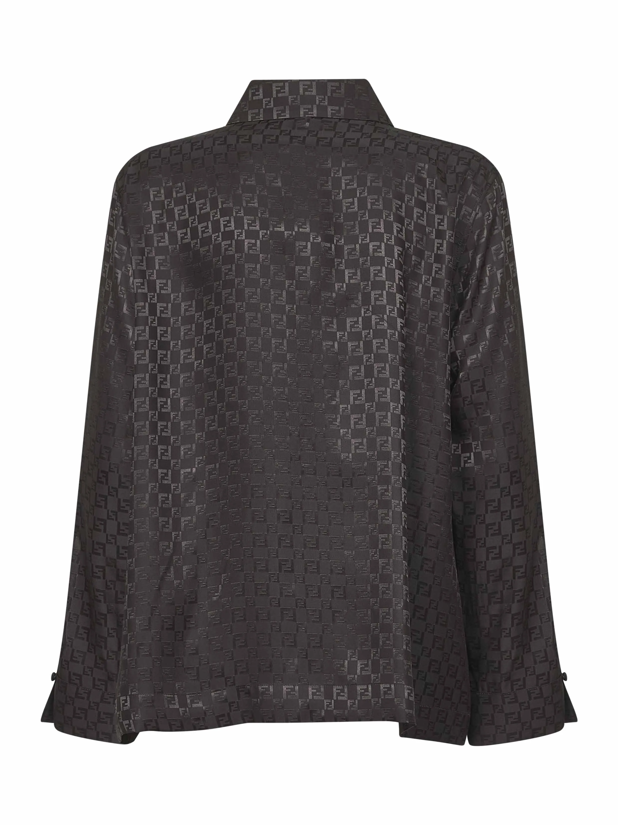 Brown FF Jacquard Silk Shirt sold by Lord & Taylor product image thumbnail 2