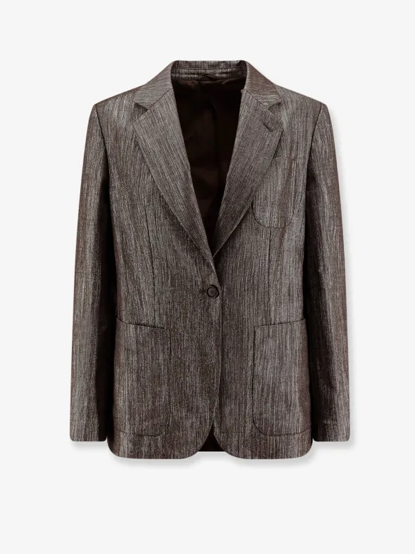 Single-Breasted Lurex Fabric Blazer sold by Lord & Taylor