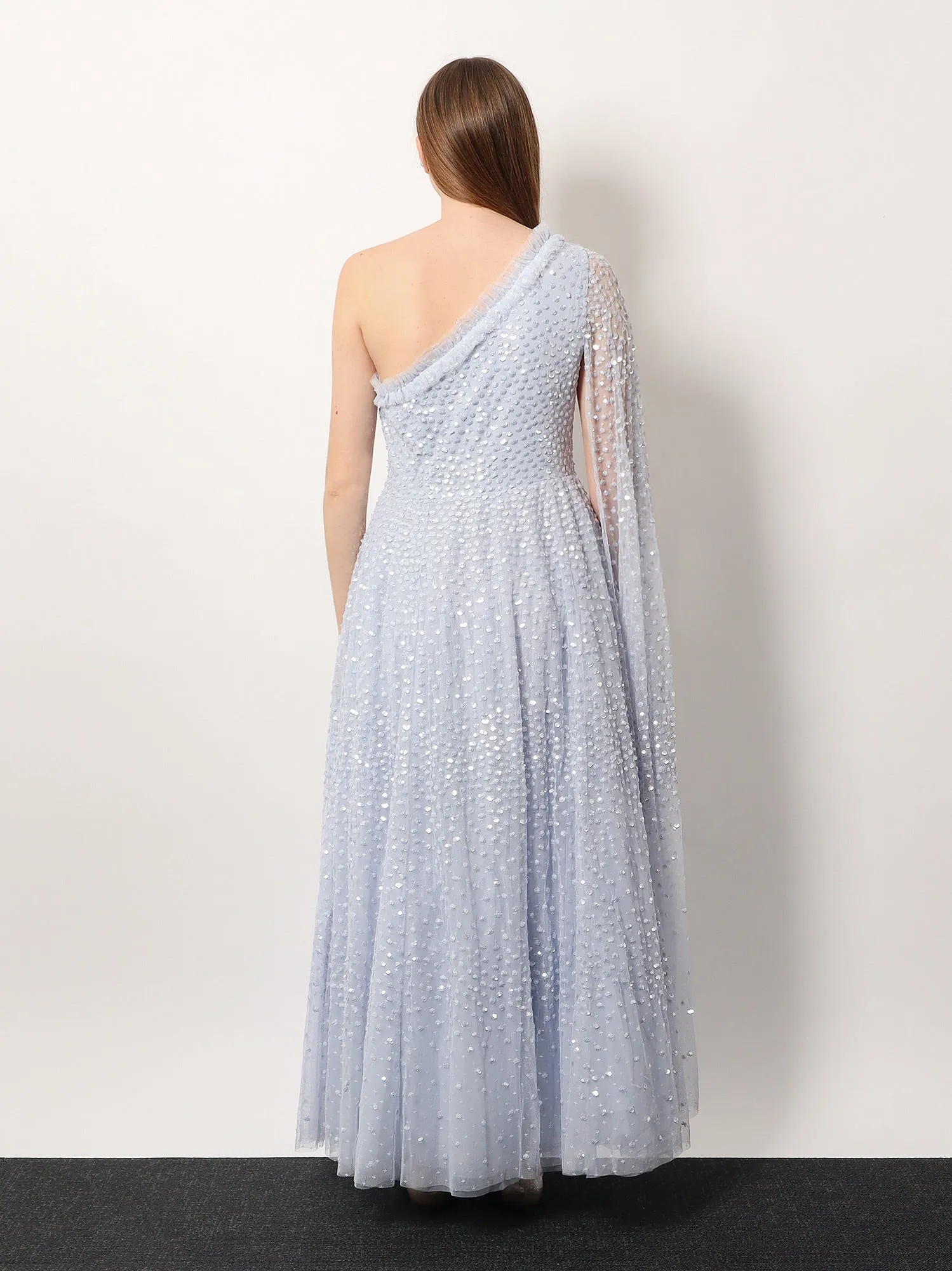 One-Shoulder Sequin Long Dress sold by Lord & Taylor product image thumbnail 4