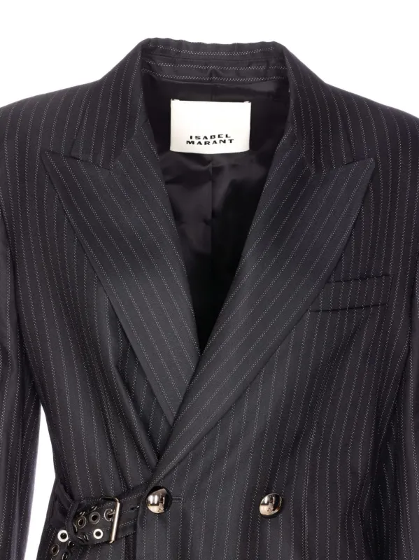 NAHIA BLACK BLAZER WITH WHITE STRIPES sold by Lord & Taylor