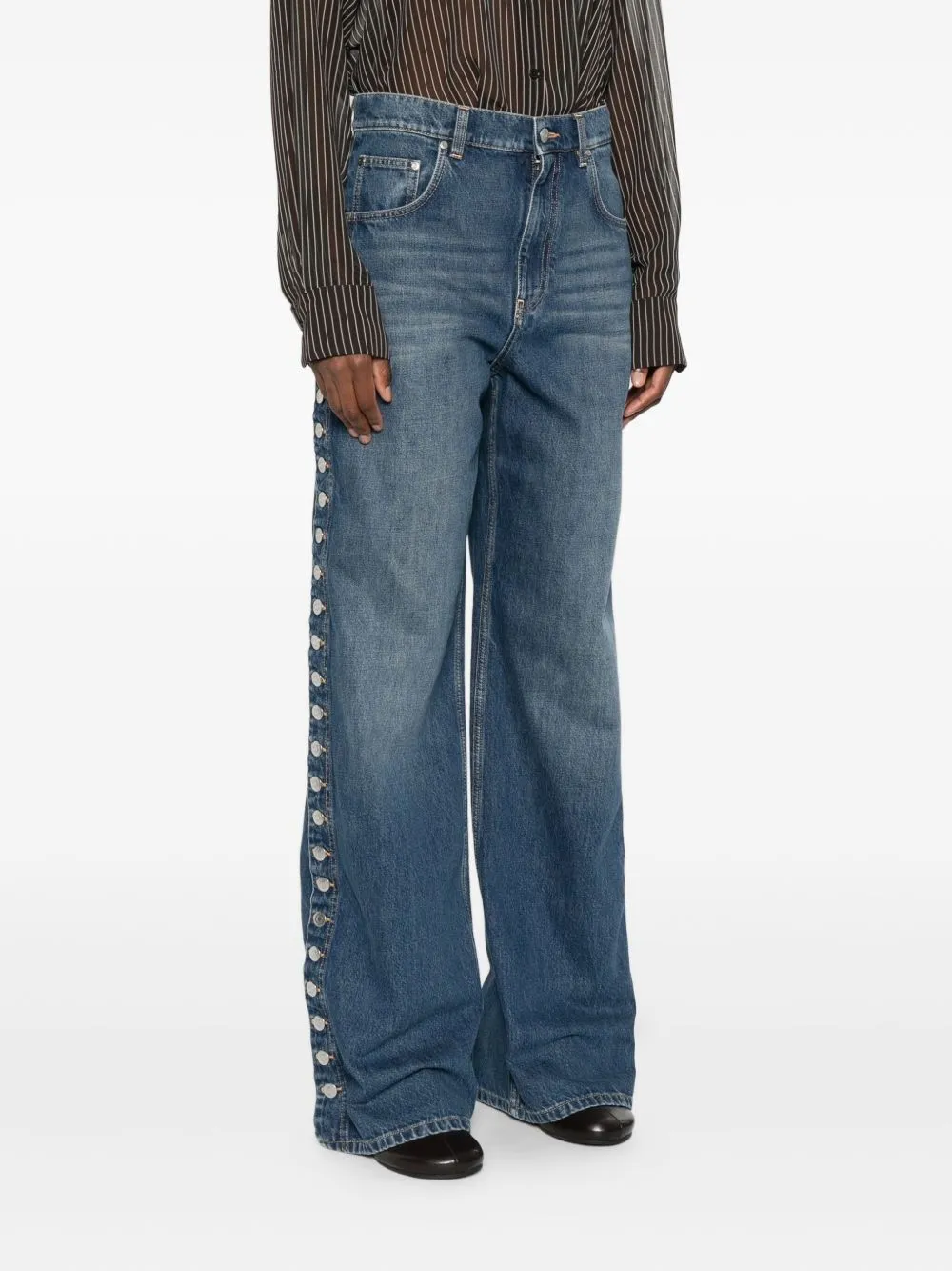 WIDE-LEG DENIM JEANS sold by Lord & Taylor product image thumbnail 3