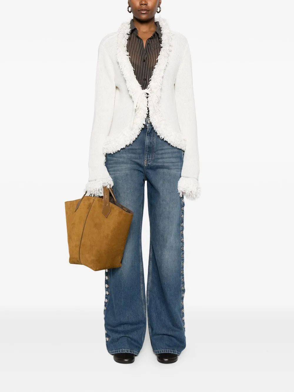WIDE-LEG DENIM JEANS sold by Lord & Taylor product image thumbnail 2