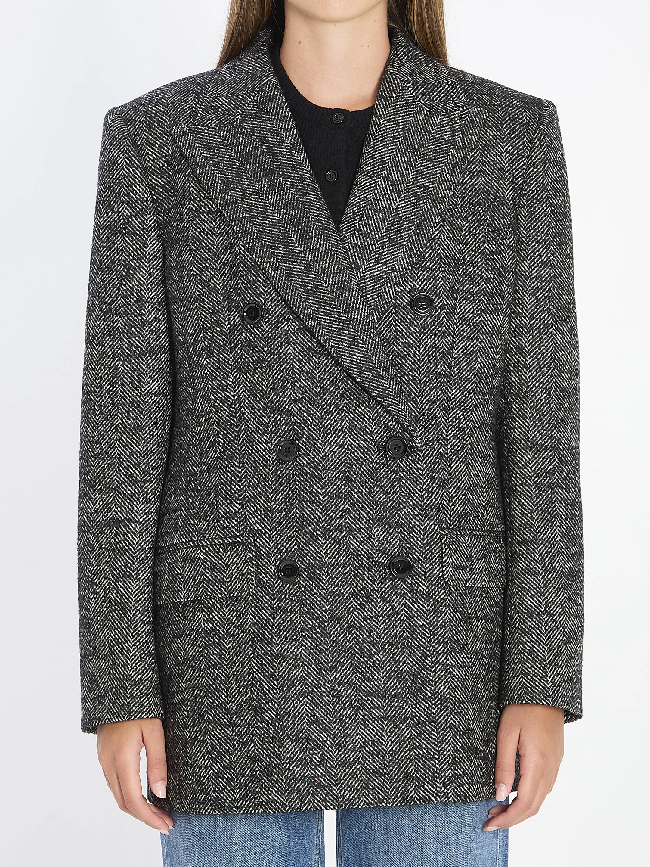 HERRINGBONE DOUBLE BUTTONED JACKET sold by Lord & Taylor