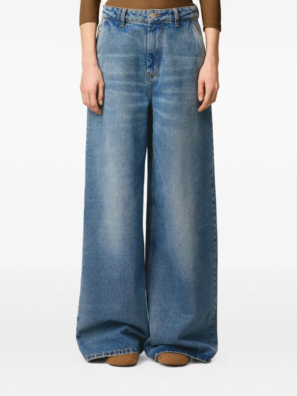 WIDE-LEG DENIM JEANS sold by Lord & Taylor product image thumbnail 5