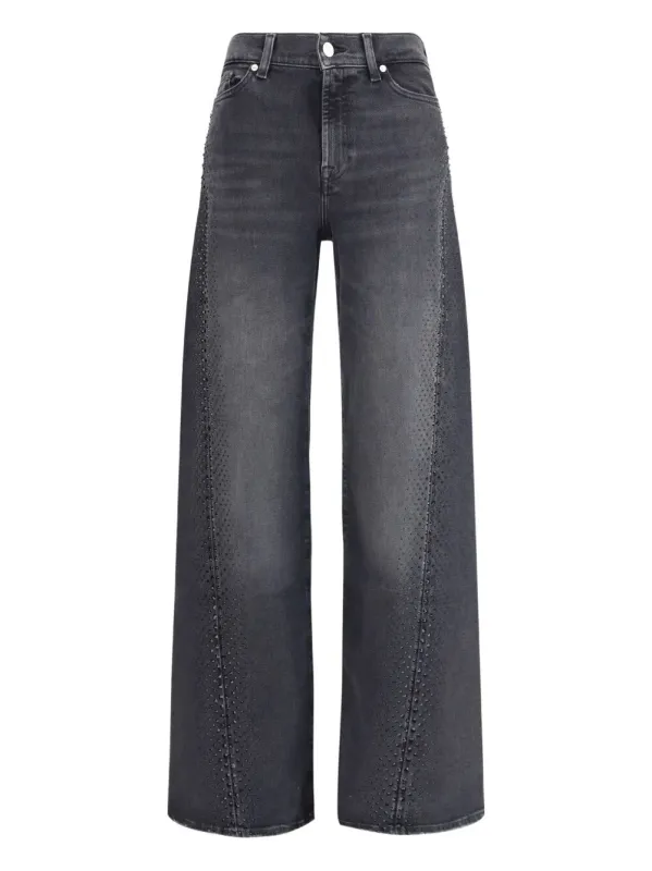 EMBELLISHED TWISTED LOTTA WIDE LEG JEANS sold by Lord & Taylor