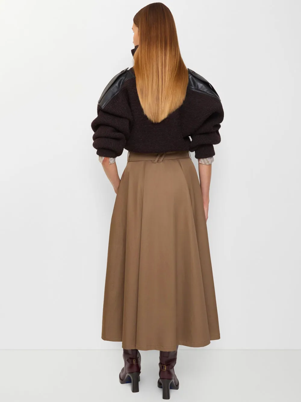 MIDI TRENCH SKIRT IN GABARDINE COTTON sold by Lord & Taylor product image thumbnail 3