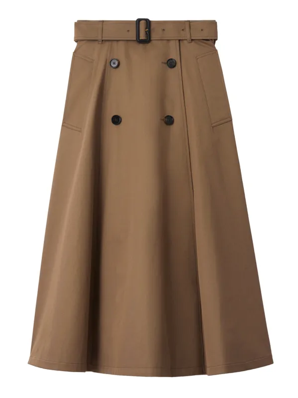 MIDI TRENCH SKIRT IN GABARDINE COTTON sold by Lord & Taylor