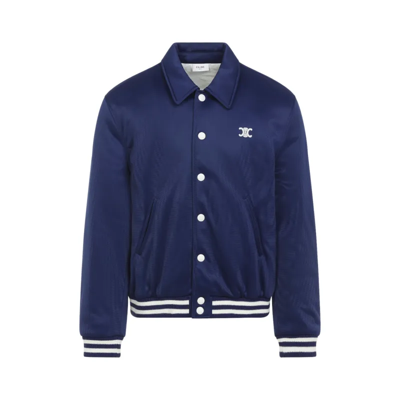 NAVY AND ECRU TEDDY JACKET IN DOUBLE-FACE JERSEY sold by Lord & Taylor