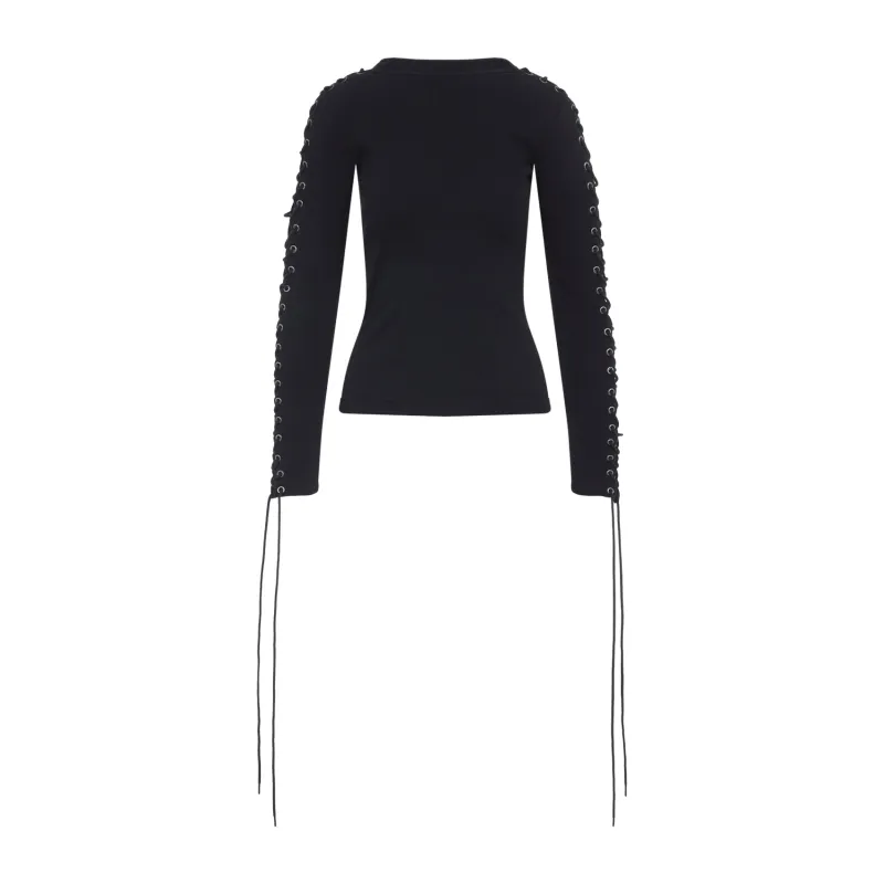LACE-UP LONG SLEEVES T--SHIRT sold by Lord & Taylor