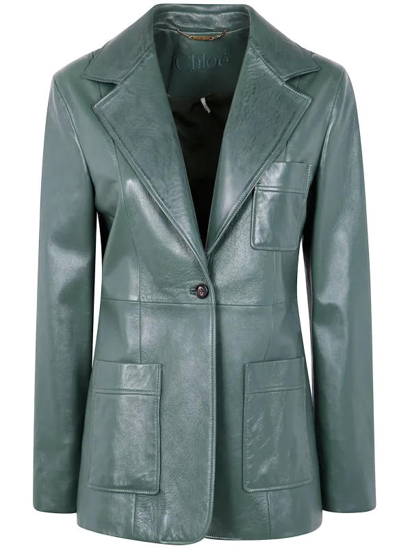 SINGLE BUTTON BLAZER LEATHER JACKET sold by Lord & Taylor