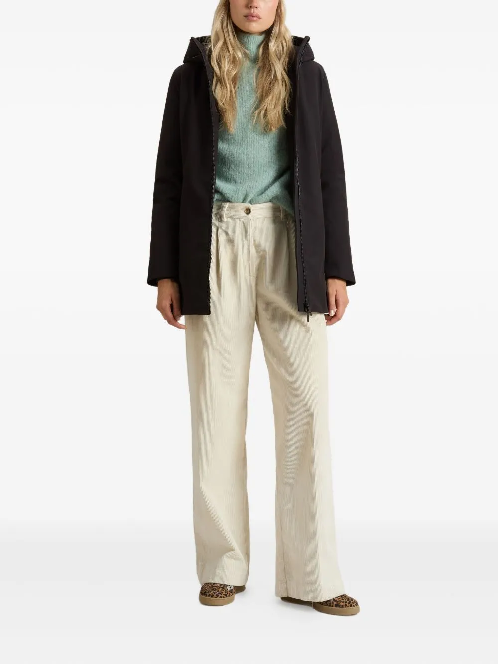 BLACK HOODED ZIP COAT sold by Lord & Taylor product image thumbnail 5