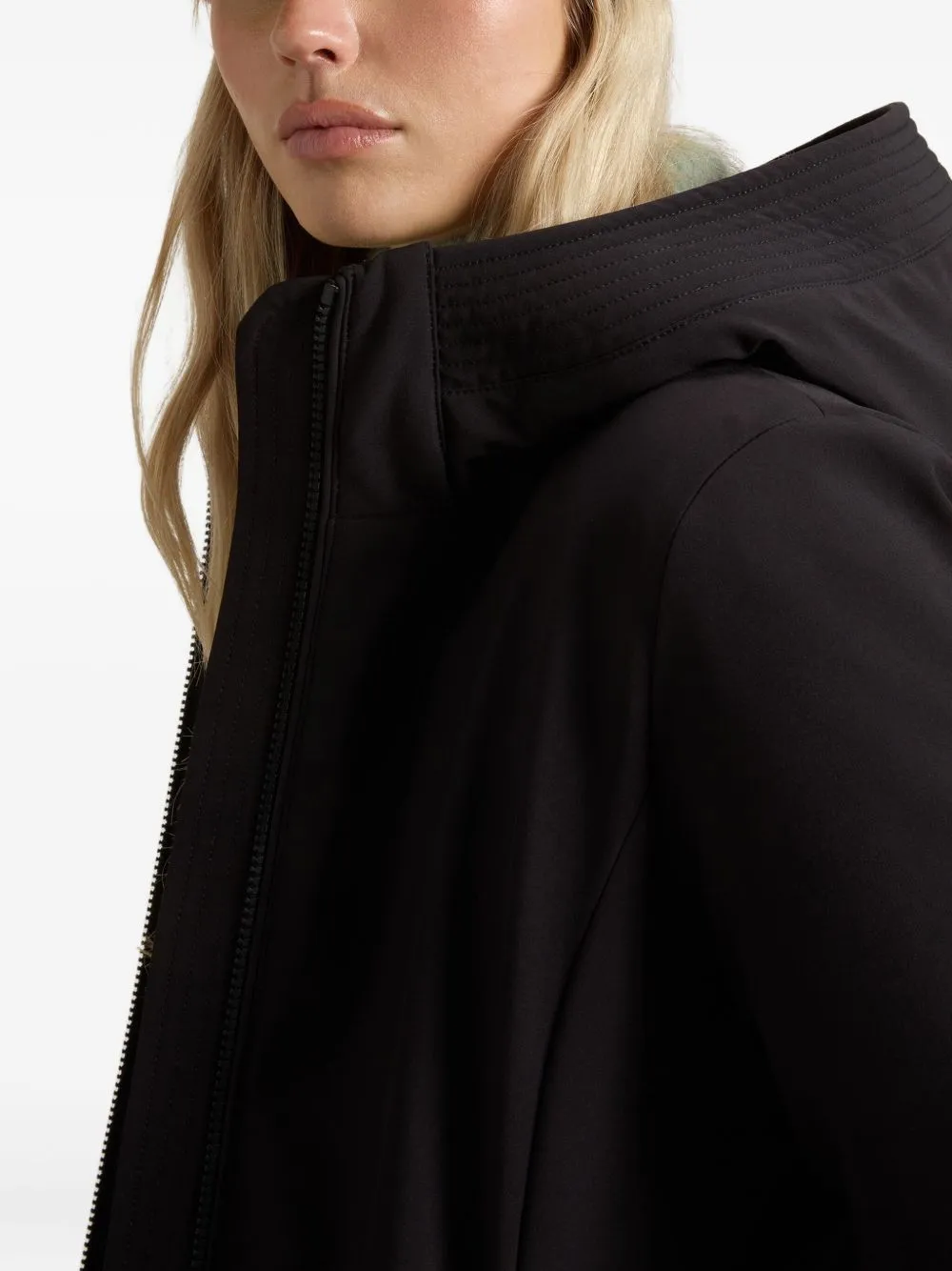 BLACK HOODED ZIP COAT sold by Lord & Taylor product image thumbnail 3