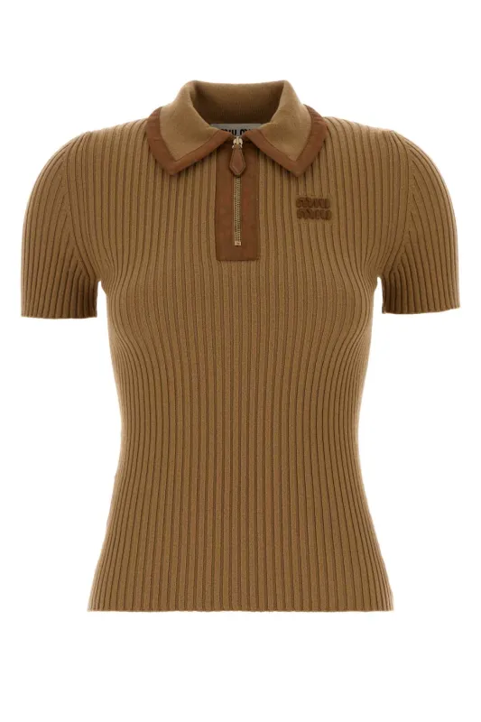 CAMEL STRETCH CASHMERE BLEND POLO SHIRT sold by Lord & Taylor