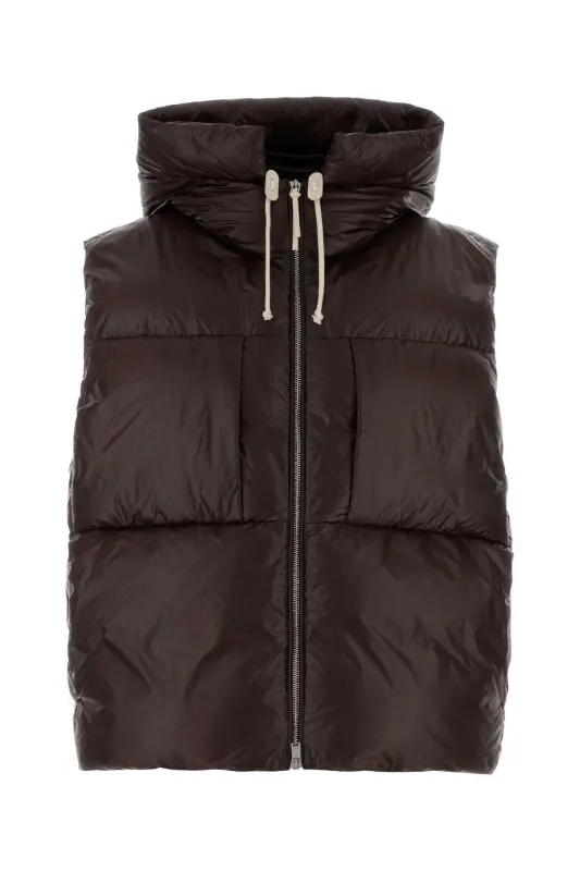 CHOCOLATE NYLON DOWN JACKET made by Jil Sander